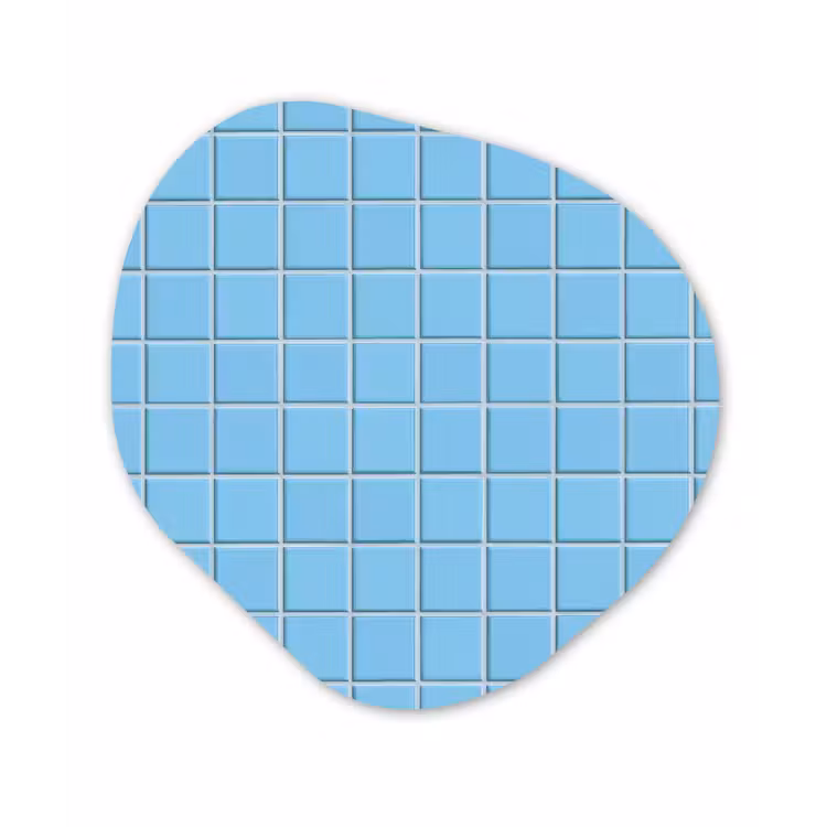 Patroon - Tegel - Pastel - Blauw Wandcirkel Organisch Forex 3mm klein 629 -3d