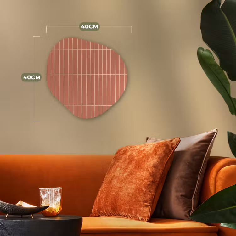 Patroon - Tegels - Terracotta Wandcirkel Organisch Forex 3mm klein 629 -sfeer3