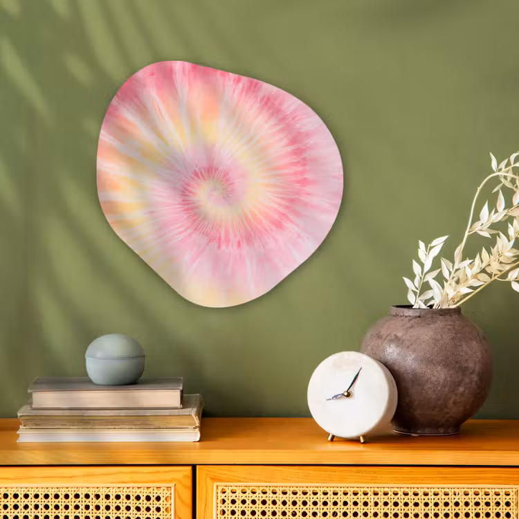 Patroon - Tie Dye - Pasteltinten - Roze Wandcirkel Organisch Forex 3mm klein -sfeer2