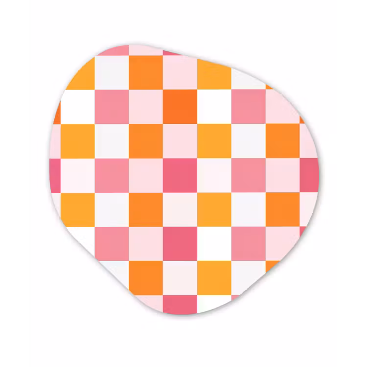 Patroon - Vierkant - Roze Wandcirkel Organisch Forex 3mm klein 629 -3d