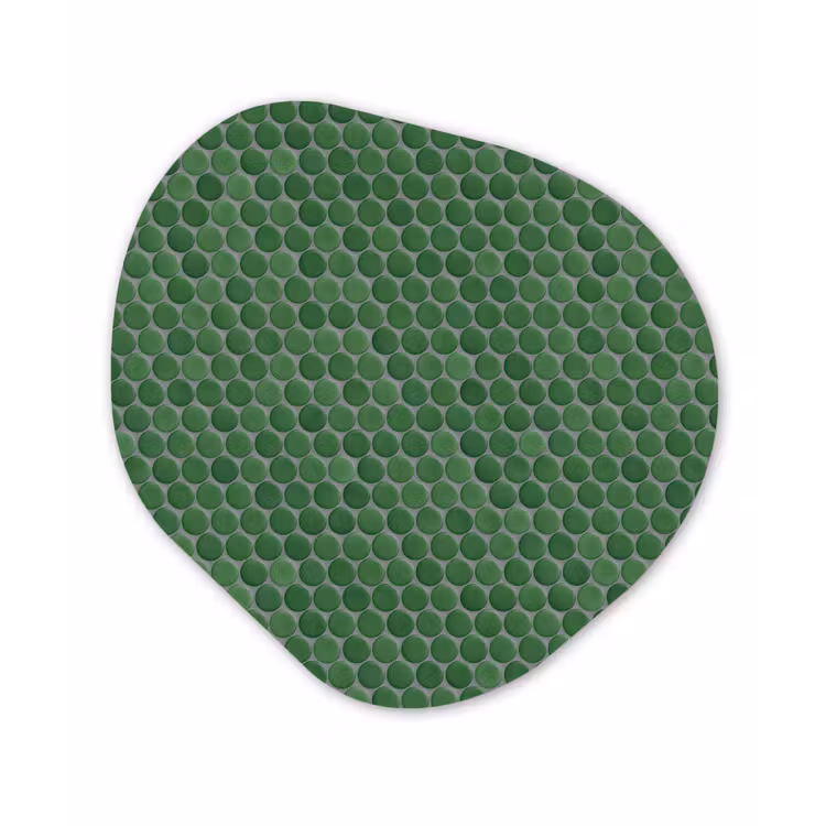 Penny - Mozaïek - Bosgroen - Green Wandcirkel Organisch Forex 3mm klein 629 -3d