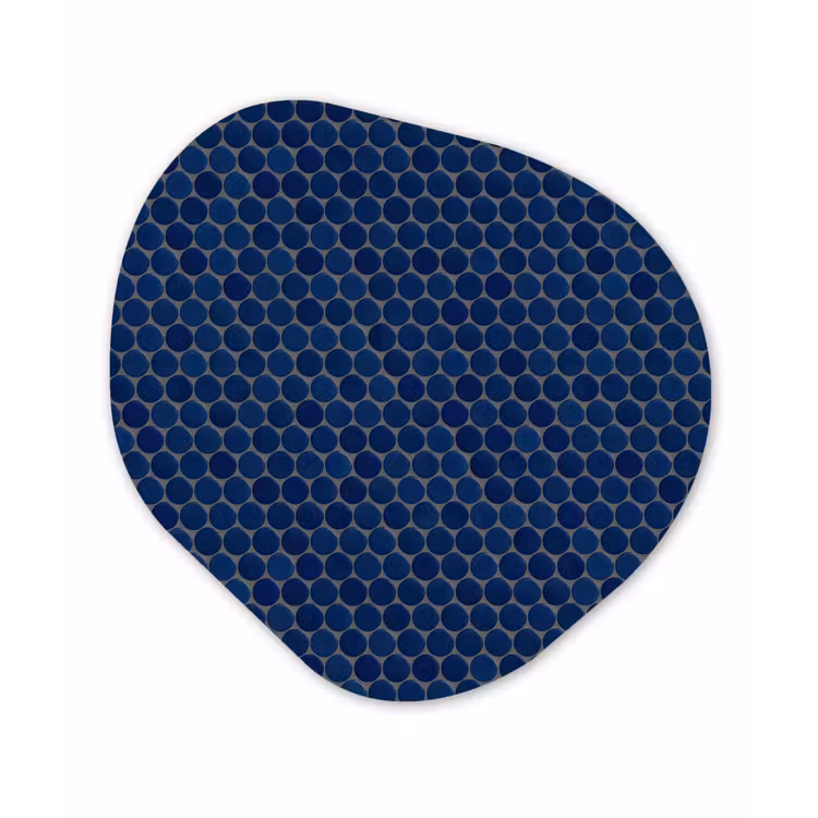 Penny - Mozaïek - Donkerblauw Wandcirkel Organisch Forex 3mm klein 629 -3d