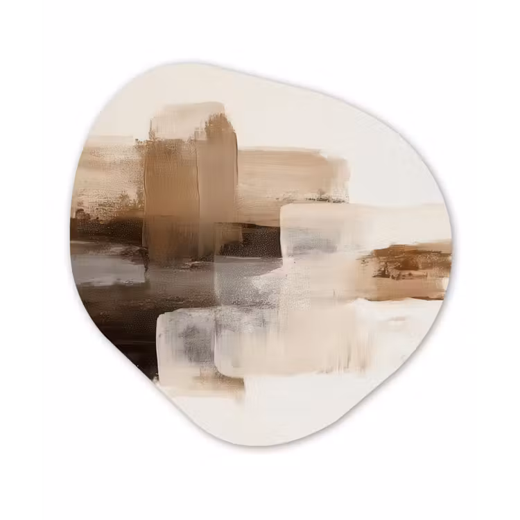 Penseelstreken - Abstract landschap - Rust Wandcirkel Organisch Forex 3mm klein -3d