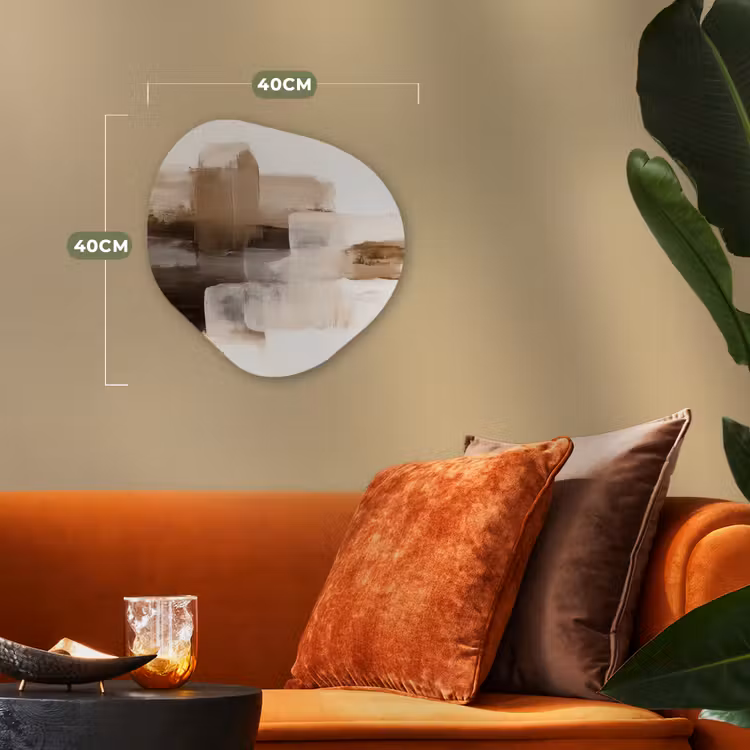 Penseelstreken - Abstract landschap - Rust Wandcirkel Organisch Forex 3mm klein -sfeer3