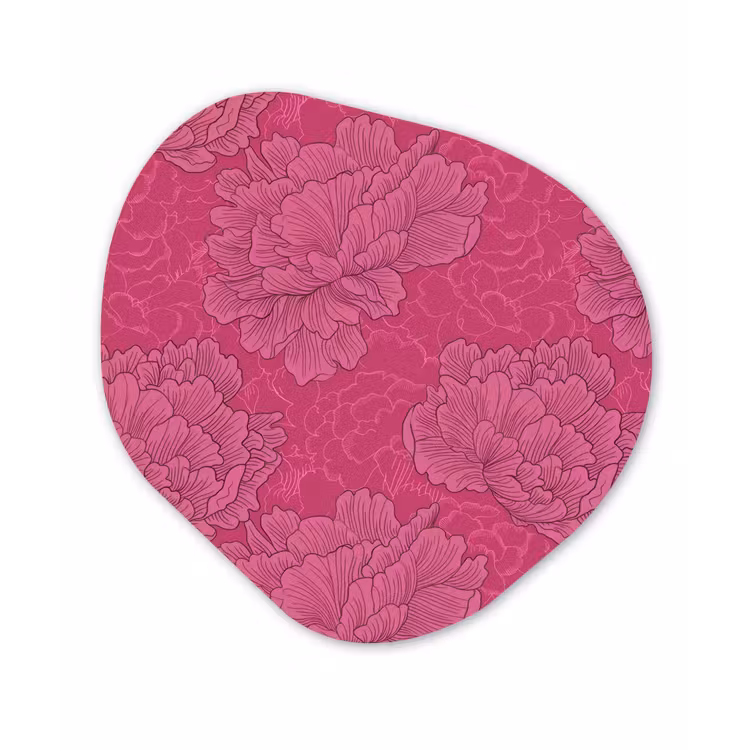 Pioenrozen - Energiek - Roze Wandcirkel Organisch Forex 3mm klein 629 -3d