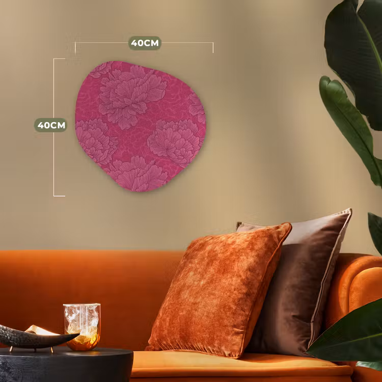 Pioenrozen - Energiek - Roze Wandcirkel Organisch Forex 3mm klein 629 -sfeer3