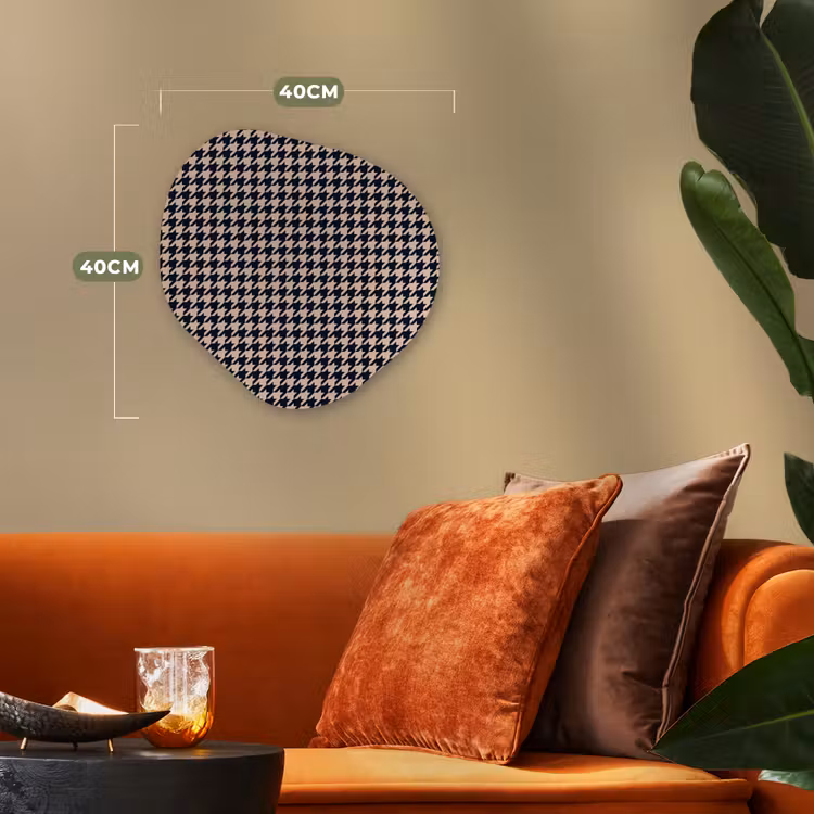 Plaid - Patroon - Ruit - Donkerblauw Wandcirkel Organisch Forex 3mm klein 629 -sfeer3