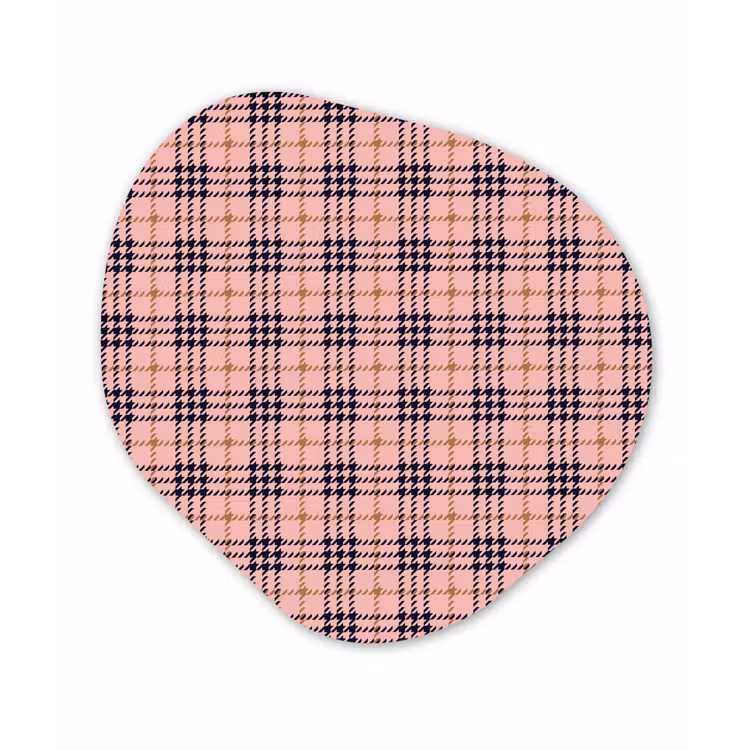 Plaid - Patroon - Schotse - Roze Wandcirkel Organisch Forex 3mm klein 629 -3d