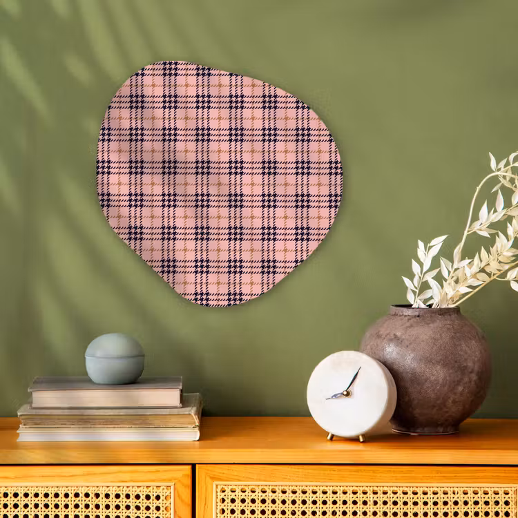Plaid - Patroon - Schotse - Roze Wandcirkel Organisch Forex 3mm klein 629 -sfeer2
