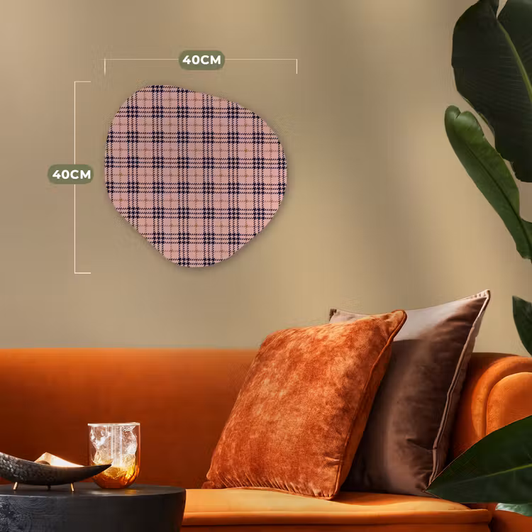 Plaid - Patroon - Schotse - Roze Wandcirkel Organisch Forex 3mm klein 629 -sfeer3