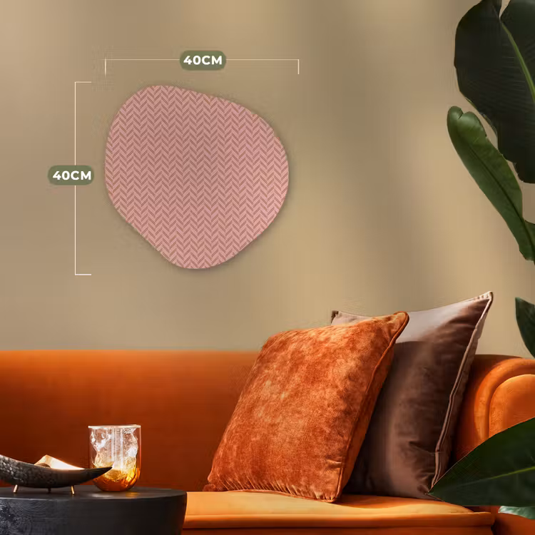 Plaid - Patroon - Visgraad - Roze Wandcirkel Organisch Forex 3mm klein 629 -sfeer3