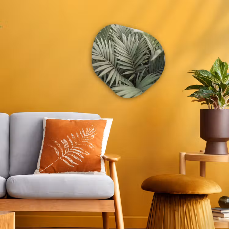 Plant - Palmbladeren - Natuur - Groen Wandcirkel Organisch Forex 3mm klein -sfeer4