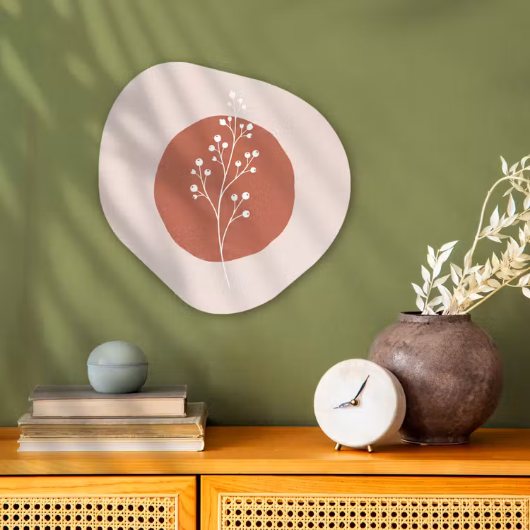 Plant - Tak - Abstract - Modern - Wit Wandcirkel Organisch Forex 3mm klein -sfeer2