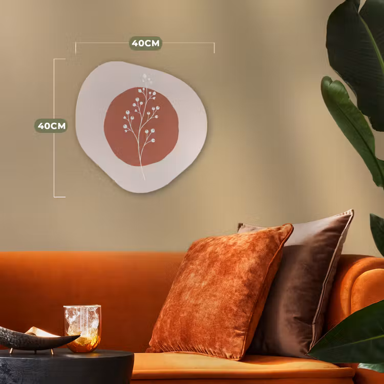 Plant - Tak - Abstract - Modern - Wit Wandcirkel Organisch Forex 3mm klein -sfeer3