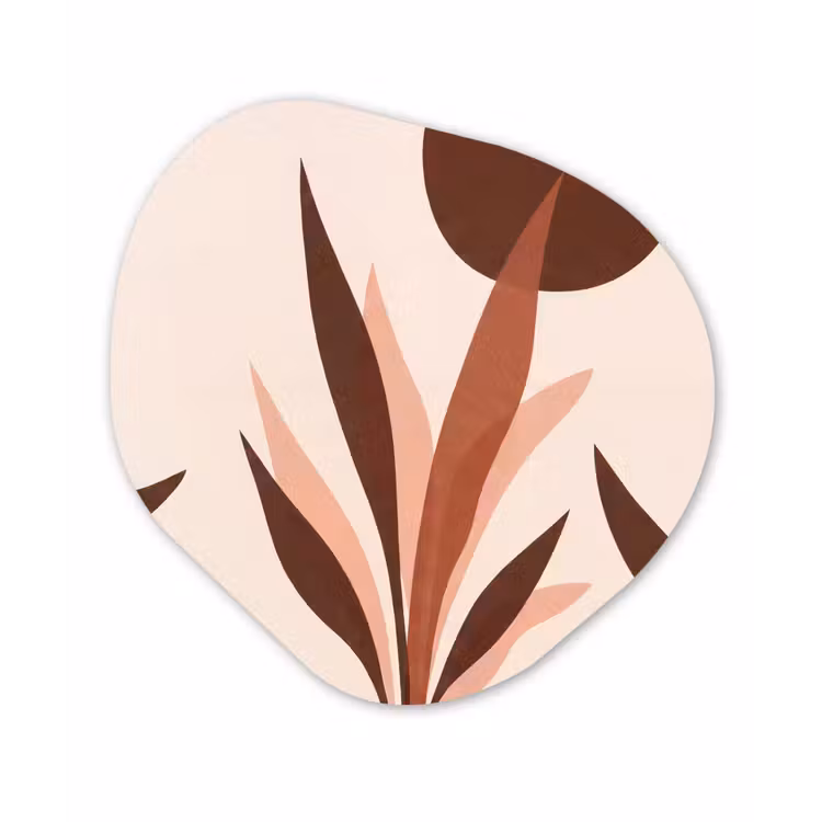 Planten - Abstract - Natuur - Bruin Wandcirkel Organisch Forex 3mm klein -3d