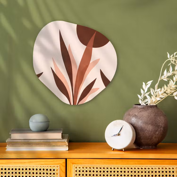 Planten - Abstract - Natuur - Bruin Wandcirkel Organisch Forex 3mm klein -sfeer2