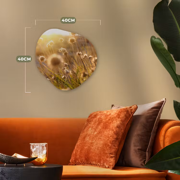Planten - Natuur - Bloemen - Zon - Horizon Wandcirkel Organisch Forex 3mm klein -sfeer3