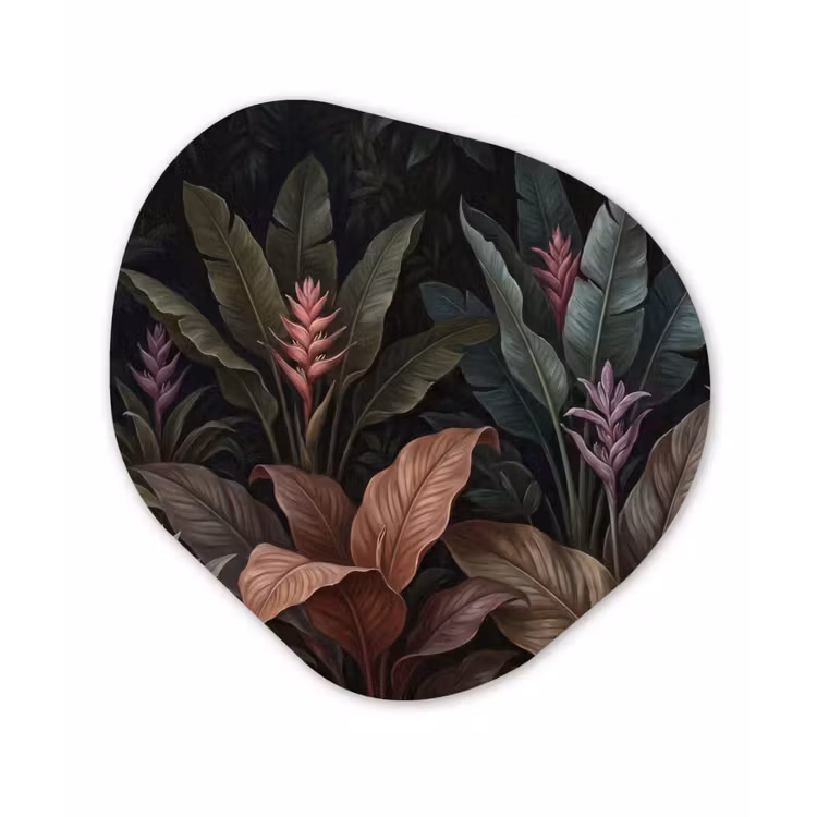 Planten - Tropisch - Jungle - Donker - Natuur Wandcirkel Organisch Forex 3mm klein -3d