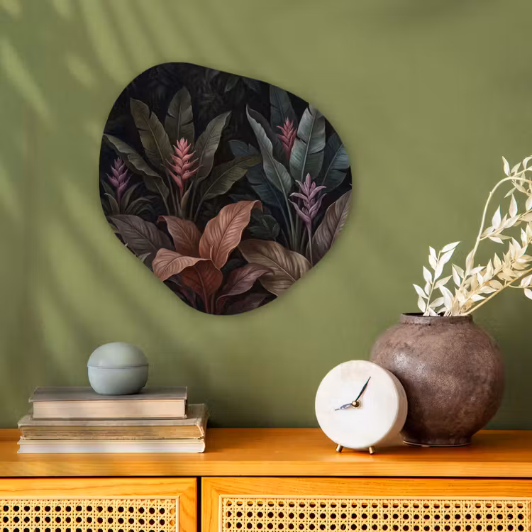 Planten - Tropisch - Jungle - Donker - Natuur Wandcirkel Organisch Forex 3mm klein -sfeer2