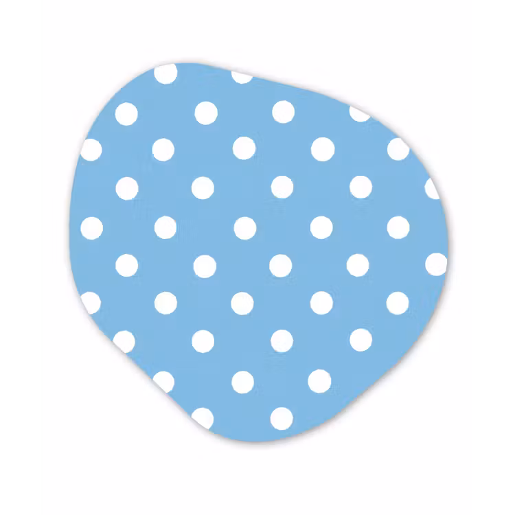 Polka - Dots - Blauw Wandcirkel Organisch Forex 3mm klein 629 -3d
