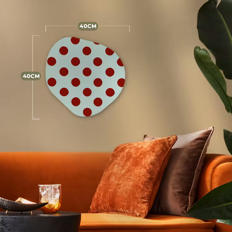 Polka - Dots - Rood Wandcirkel Organisch Forex 3mm klein 629 -sfeer3
