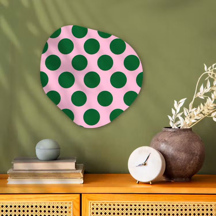 Polkadots - Patroon - Groen Wandcirkel Organisch Forex 3mm klein 629 -sfeer2