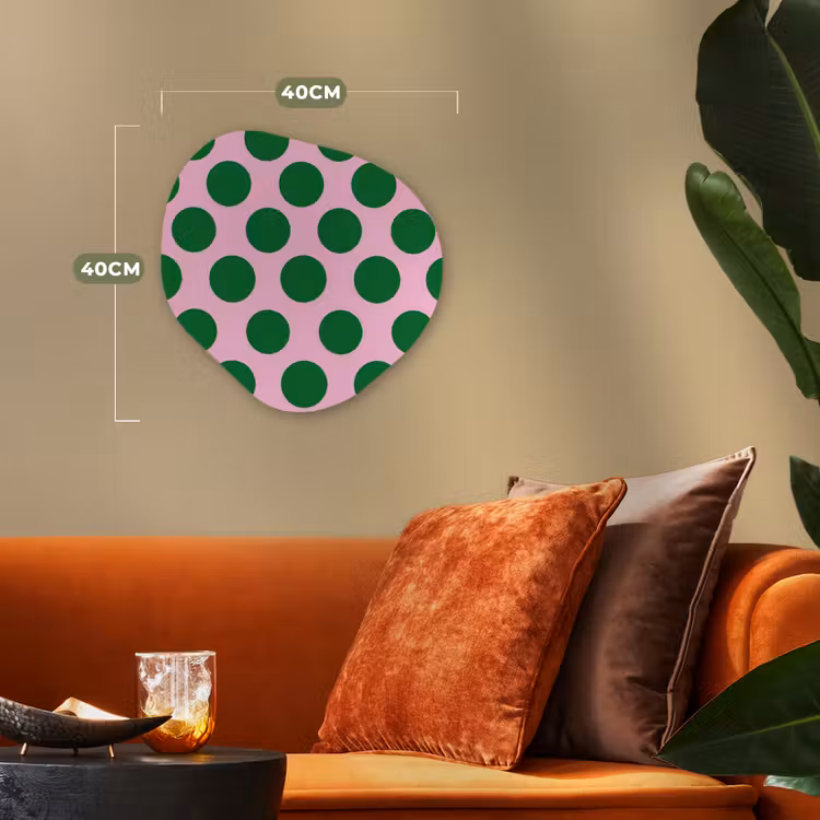 Polkadots - Patroon - Groen Wandcirkel Organisch Forex 3mm klein 629 -sfeer3