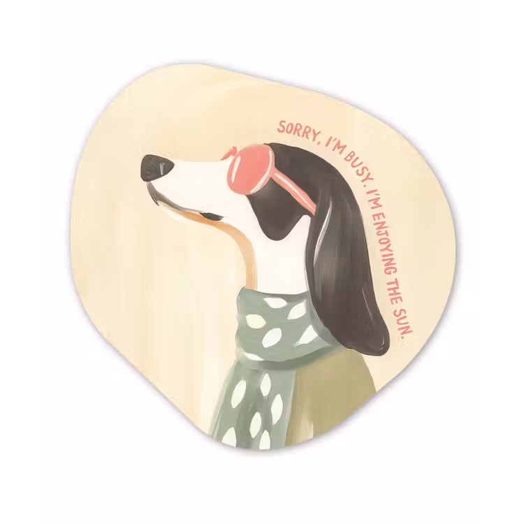 Quote - Hond - Zonnebril Wandcirkel Organisch Forex 3mm klein -3d
