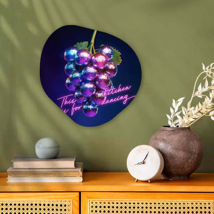 Quote - Neon - Disco - Druiven Wandcirkel Organisch Forex 3mm klein -sfeer2
