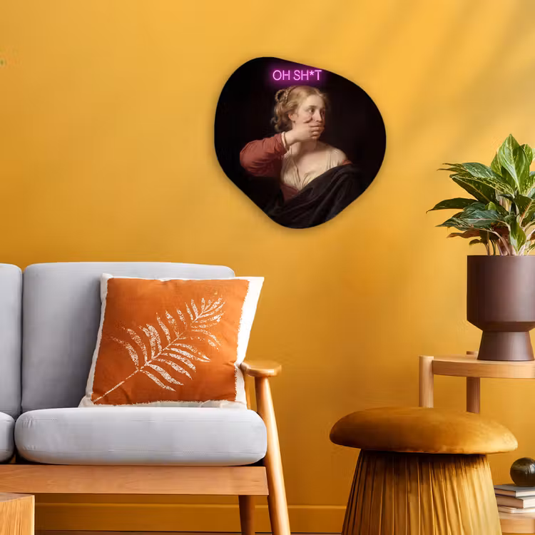 Quote - Neon - vrouw Wandcirkel Organisch Forex 3mm klein -sfeer4