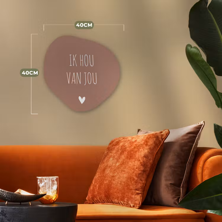 Quotes - Ik hou van jou - Spreuken Wandcirkel Organisch Forex 3mm klein -sfeer3