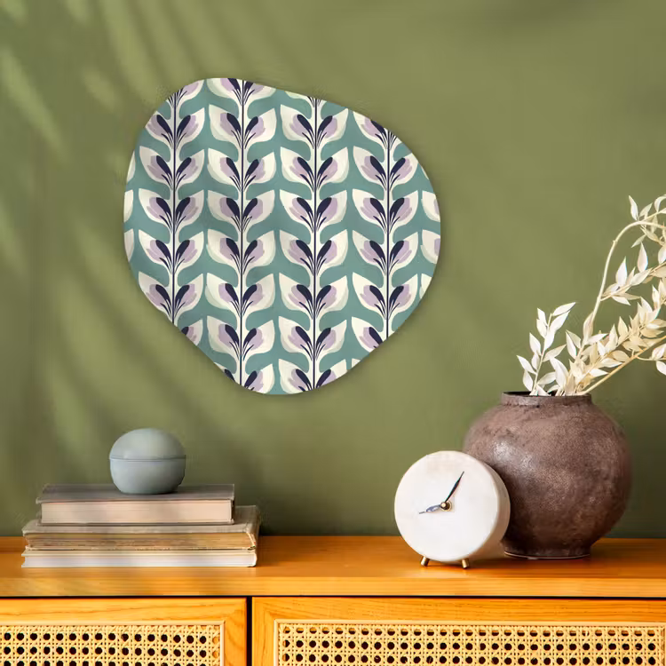Retro - Modern - Groen Wandcirkel Organisch Forex 3mm klein 629 -sfeer2