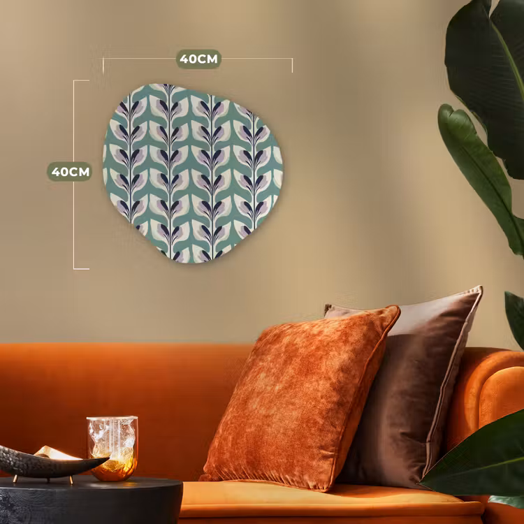 Retro - Modern - Groen Wandcirkel Organisch Forex 3mm klein 629 -sfeer3