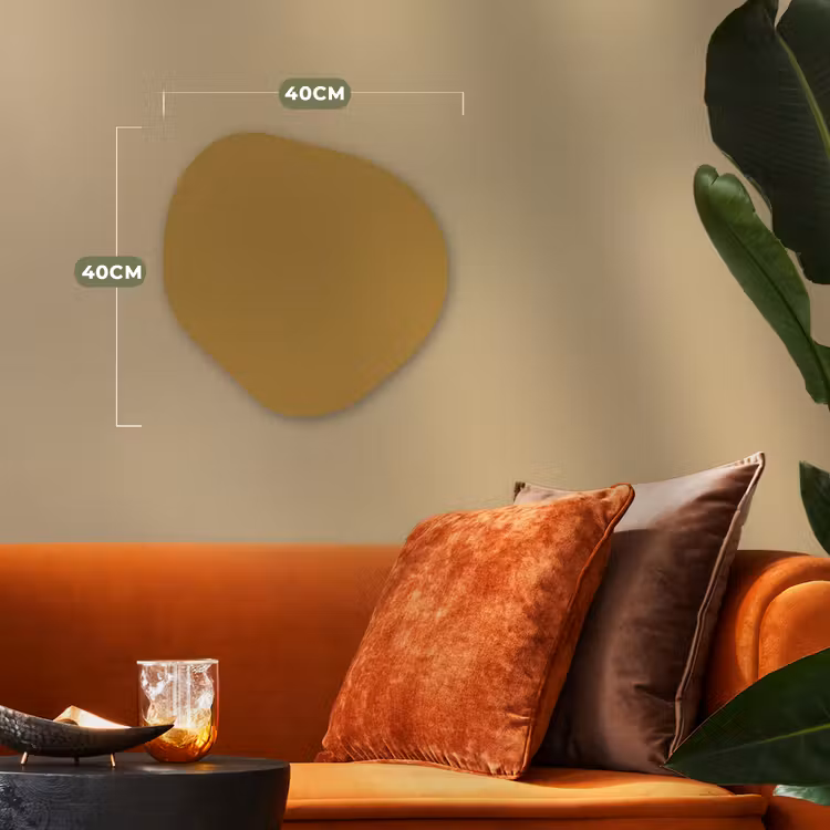 Rhythmic - Ochre - Geel Wandcirkel Organisch Forex 3mm klein 629 -sfeer3