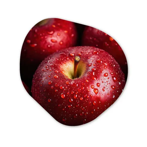 Rood - Appels - Fruit Wandcirkel Organisch Forex 3mm klein -3d