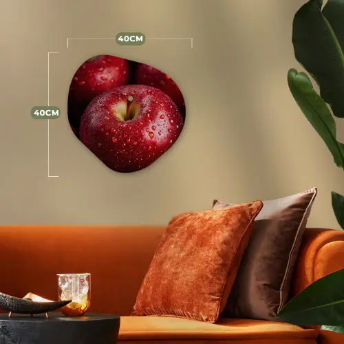 Rood - Appels - Fruit Wandcirkel Organisch Forex 3mm klein -sfeer3
