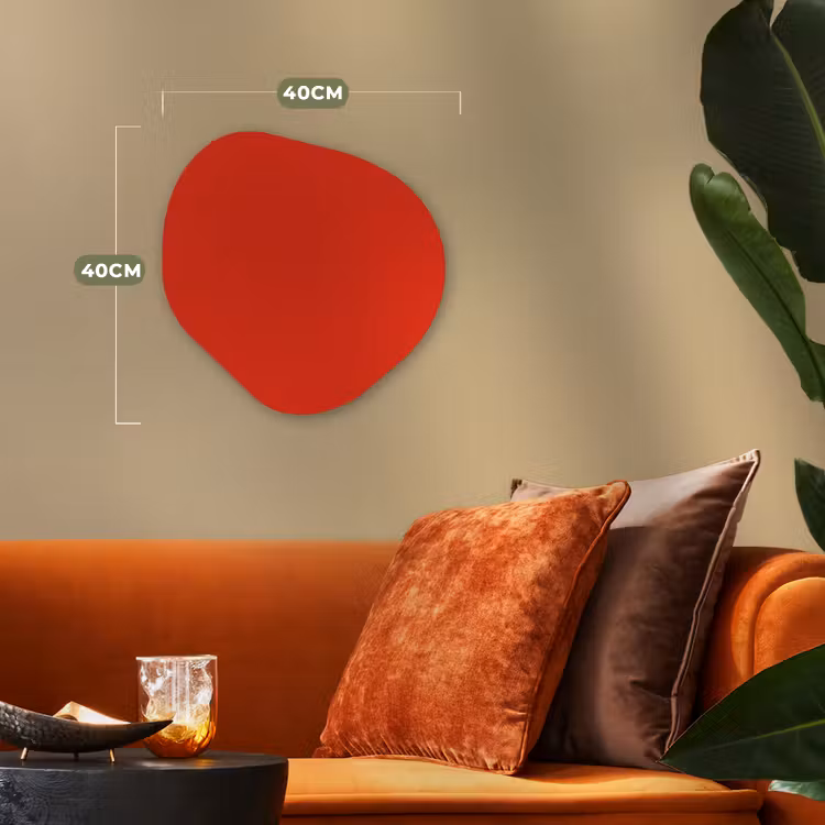Rood - Kleur - Effen Wandcirkel Organisch Forex 3mm klein 629 -sfeer3