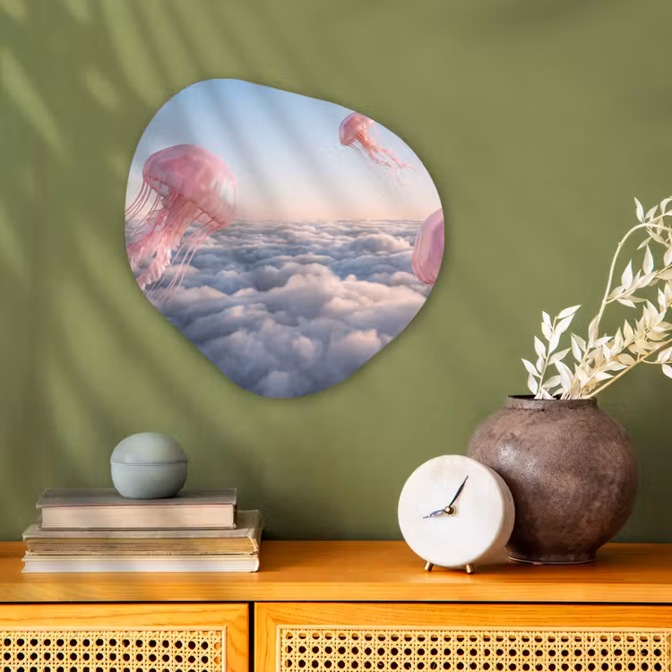 Organisch schilderij forex - Roze dier - Wolken - Roze dier - Wolken Wandcirkel Organisch Forex 3mm klein