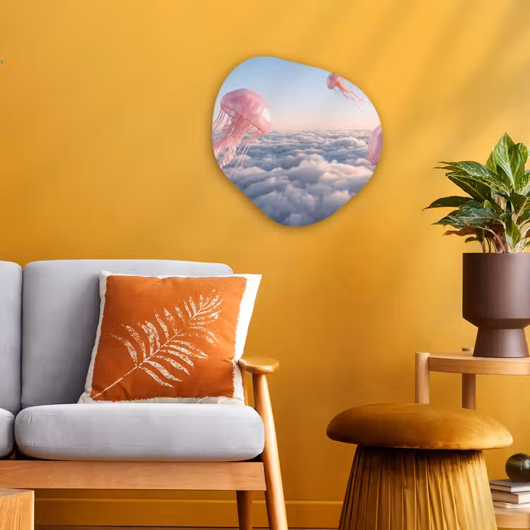 Organisch schilderij forex - Roze dier - Wolken - Roze dier - Wolken Wandcirkel Organisch Forex 3mm klein