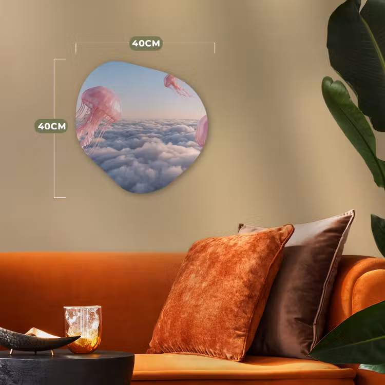 Organisch schilderij forex - Roze dier - Wolken - Roze dier - Wolken Wandcirkel Organisch Forex 3mm klein