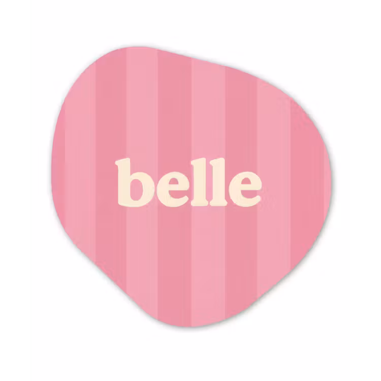 Roze - Gestreept - Belle Wandcirkel Organisch Forex 3mm klein -3d