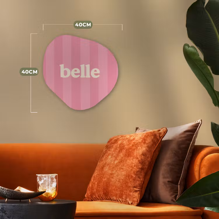 Roze - Gestreept - Belle Wandcirkel Organisch Forex 3mm klein -sfeer3