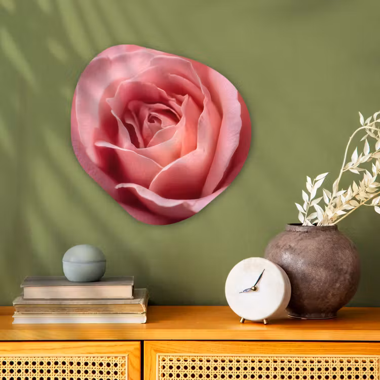 Roze - Roos - Romantisch Wandcirkel Organisch Forex 3mm klein -sfeer2