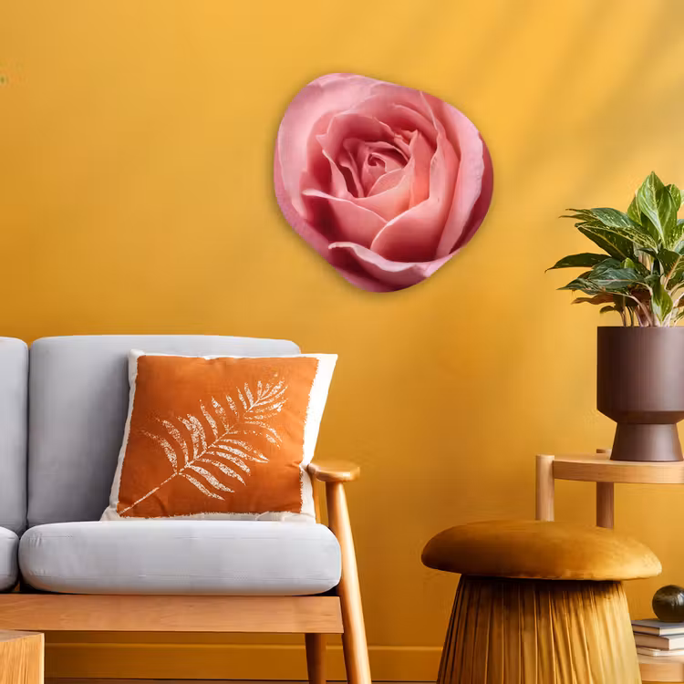 Roze - Roos - Romantisch Wandcirkel Organisch Forex 3mm klein -sfeer4