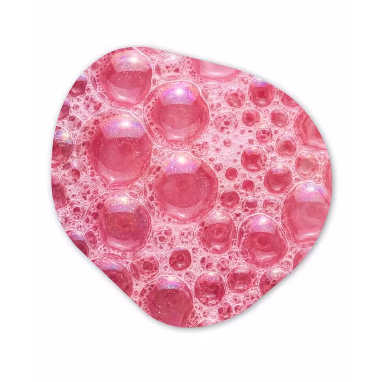 Roze - Schuim - Bubbels Wandcirkel Organisch Forex 3mm klein -3d