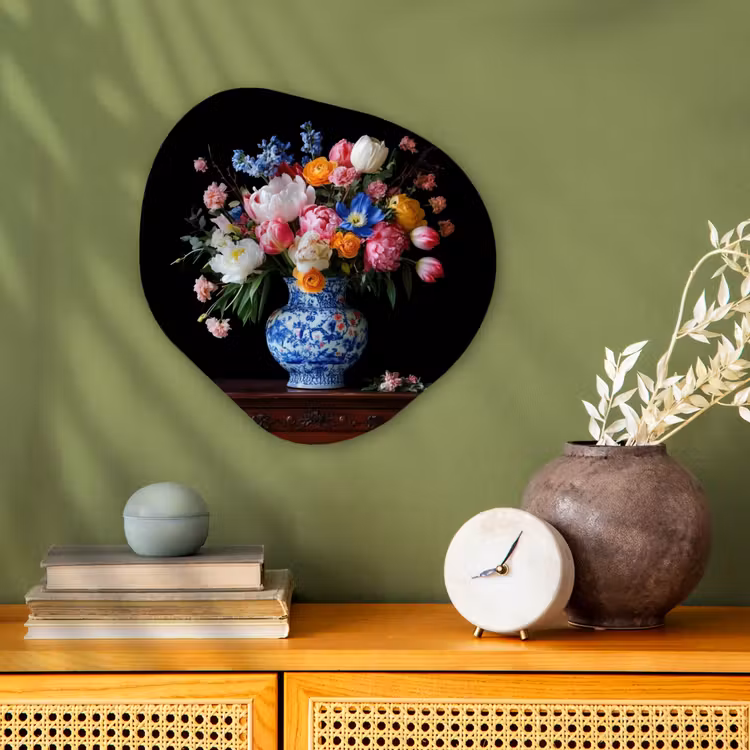 Rozen - Bloemen - Vaas - Boeket Wandcirkel Organisch Forex 3mm klein -sfeer2