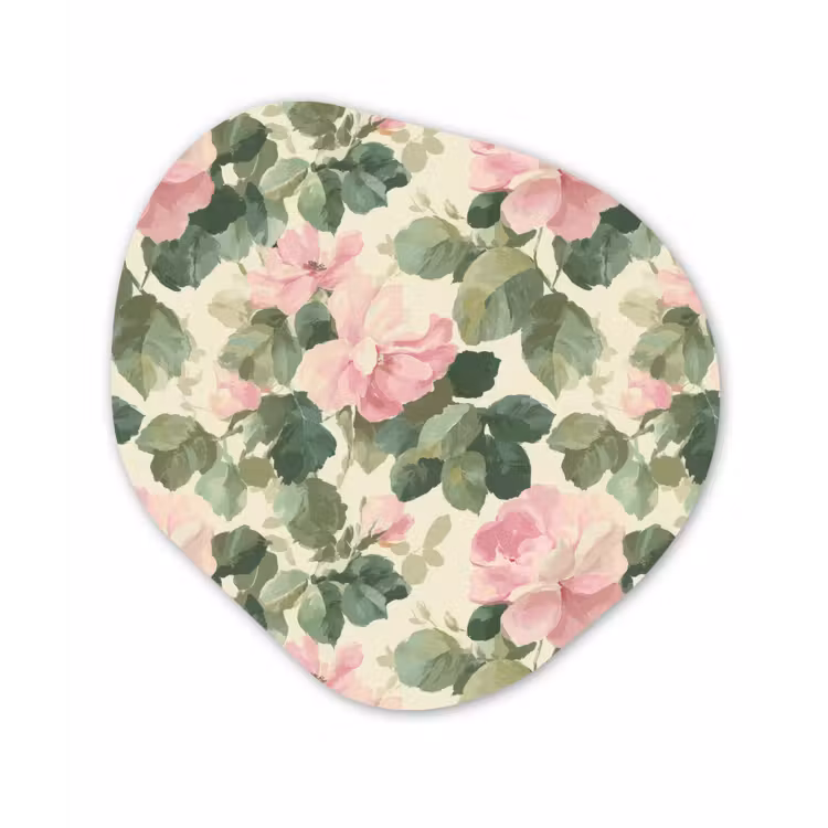 Rozen - Botanisch - Roze Wandcirkel Organisch Forex 3mm klein 629 -3d