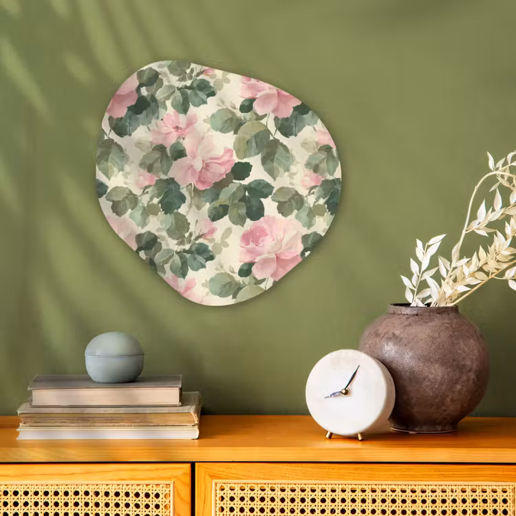 Rozen - Botanisch - Roze Wandcirkel Organisch Forex 3mm klein 629 -sfeer2