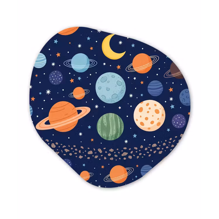 Ruimte - Planeten - Kleurrijk Wandcirkel Organisch Forex 3mm klein -3d