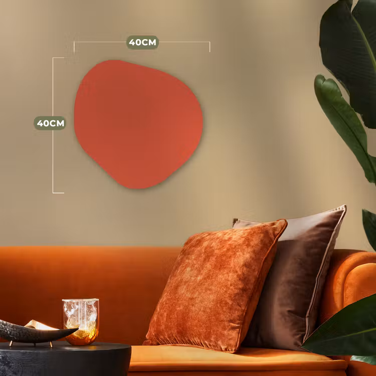 Rustic - Clay - Oranje Wandcirkel Organisch Forex 3mm klein 629 -sfeer3